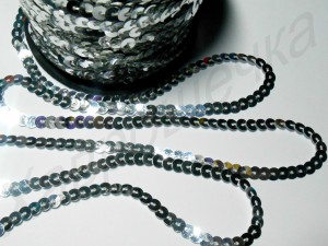 Тасьма "Луска" з паєток 6 мм СРІБЛО